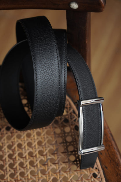 Litchi Embossed leather belt