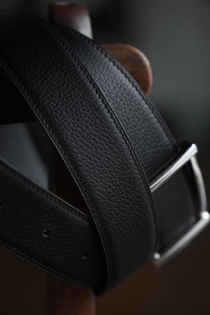 Litchi Embossed leather belt