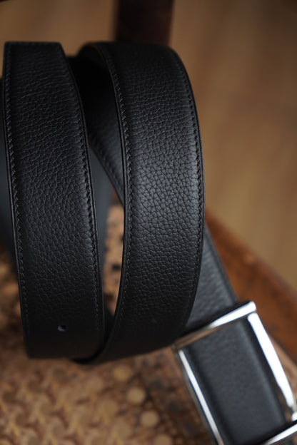 Litchi Embossed leather belt