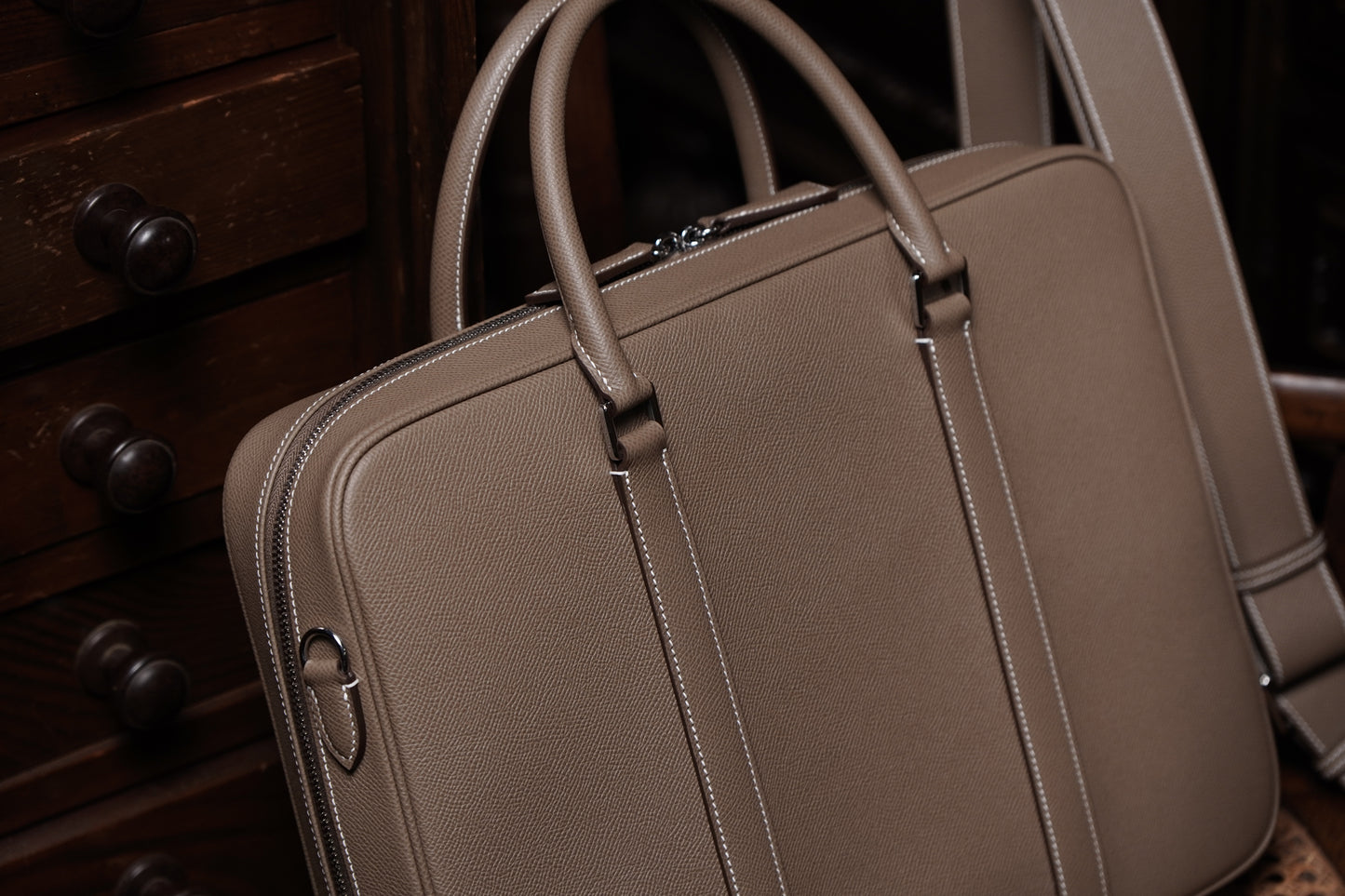 Espom leather briefcase