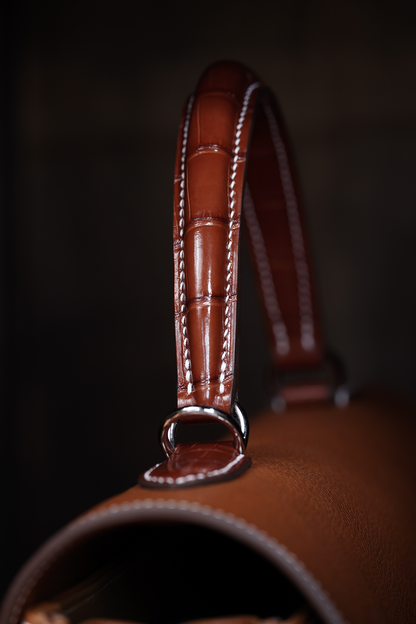 WUHE||Horseshoe Clasp Bag(Barenia Faubourg ×crocodile）