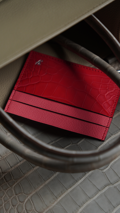 Customized crocodile leather card holder