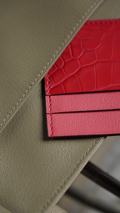 Customized crocodile leather card holder