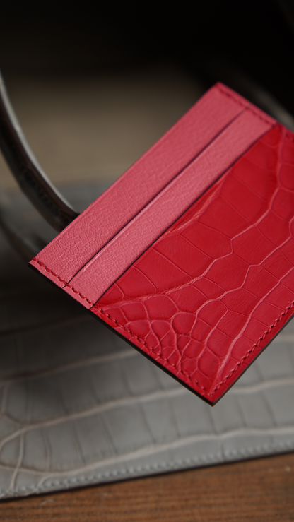 Customized crocodile leather card holder