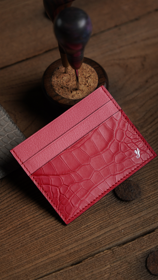 Customized crocodile leather card holder