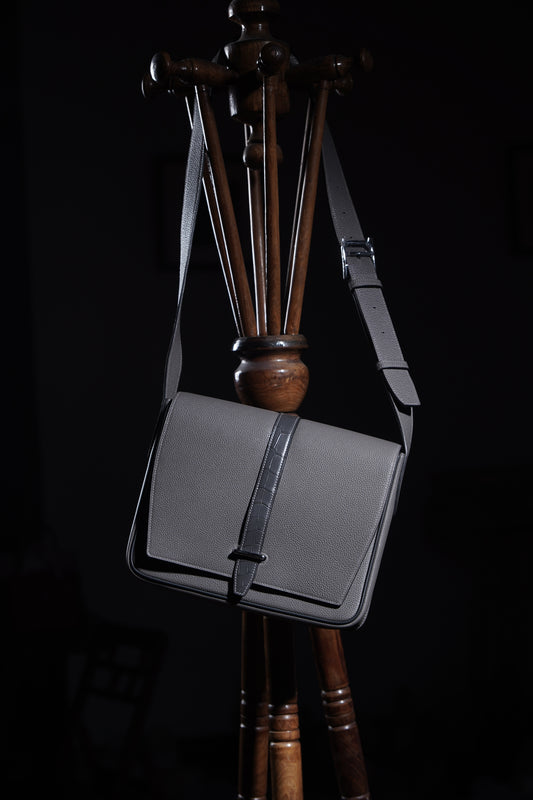 messenger bag with crocodile