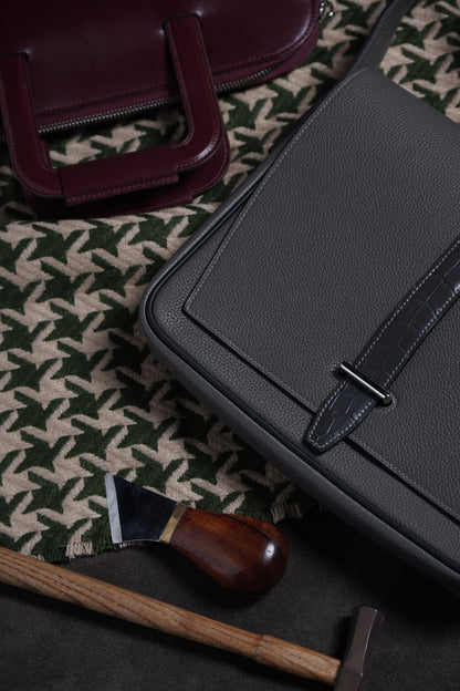 messenger bag with crocodile
