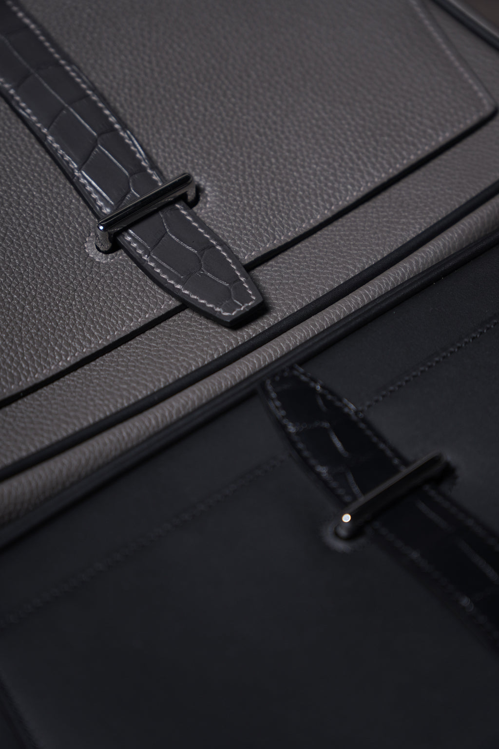 messenger bag with crocodile