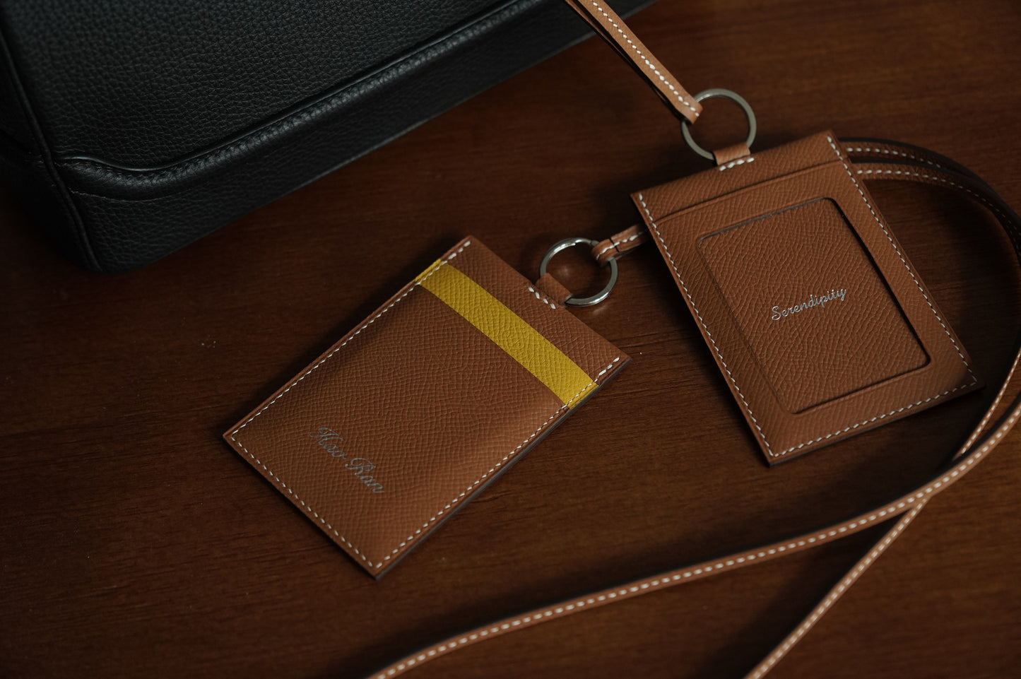 Espom leather ID card holder