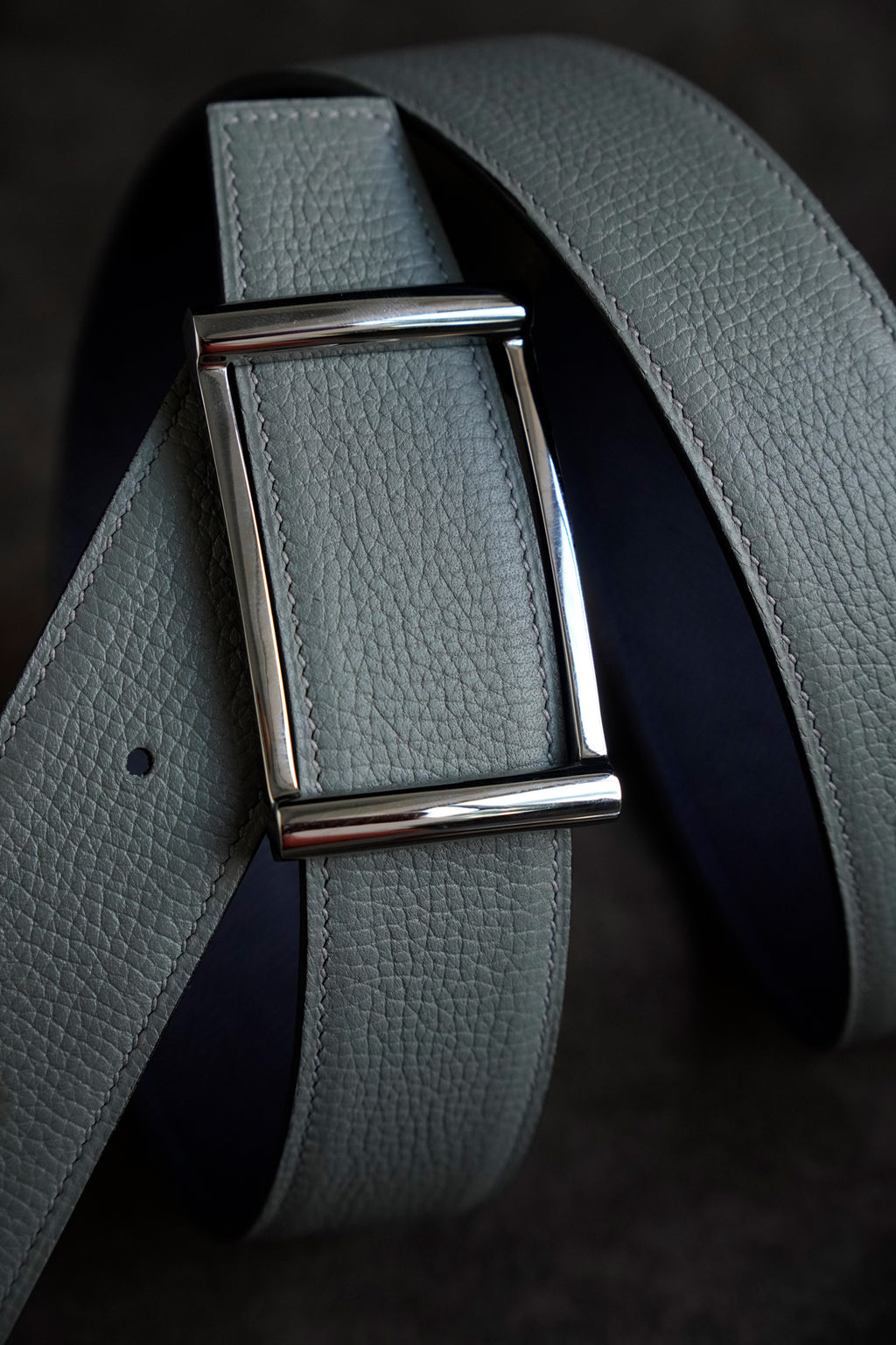 Litchi Embossed leather belt