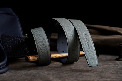 Litchi Embossed leather belt