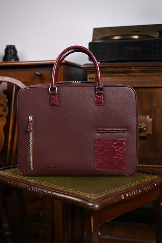 Crocodile leather briefcase