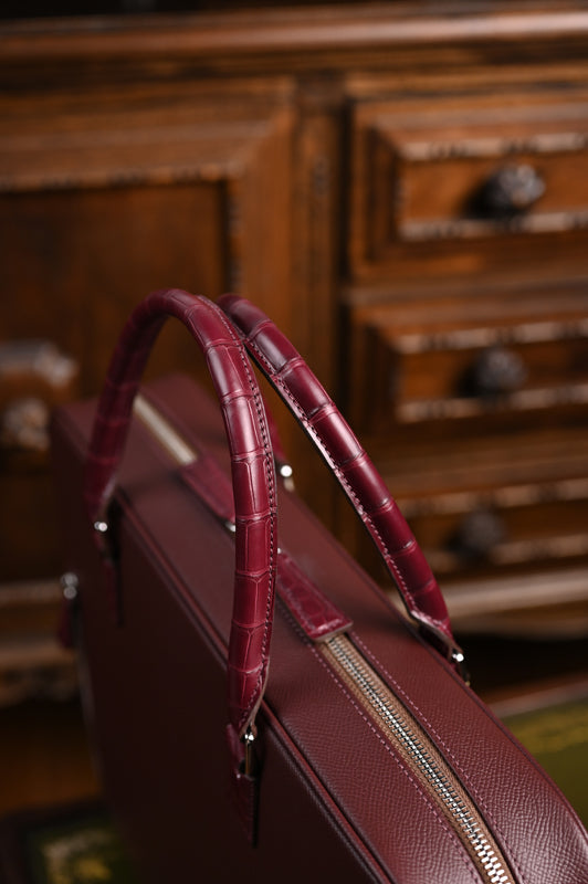 Crocodile leather briefcase