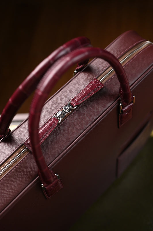 Crocodile leather briefcase