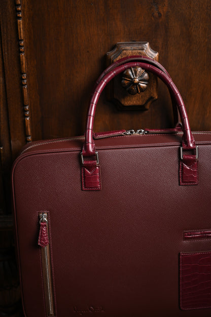 Crocodile leather briefcase