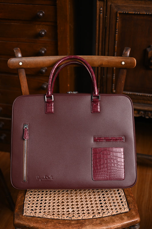 Crocodile leather briefcase