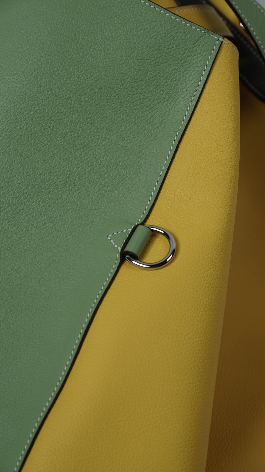 Colorblocked leather tote